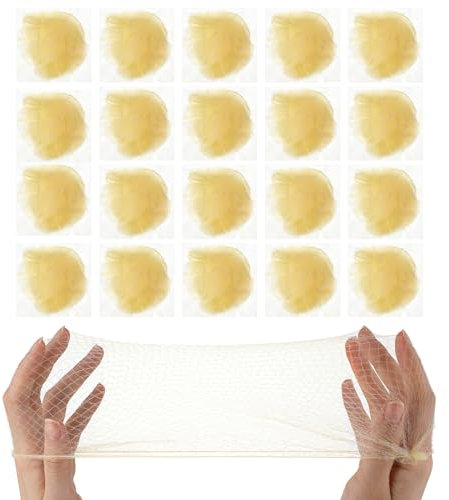 Prasacco 20 retine per capelli per chignon, con bordo elastico, retine per capelli biondi per balletto, per ragazze, con bordo elastico, invisibile, per ragazze e donne (50 cm)