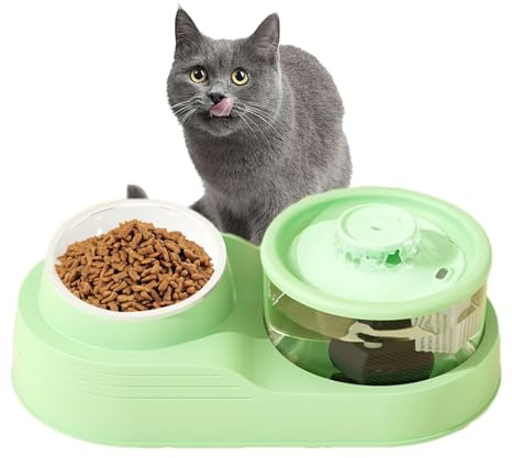 Automatisk kattmatautomat | 2-i-1 automatisk hundvattenmatare, automatisk kattmatare med stor kapacitet, automatisk kattmatdispenser för inomhus
