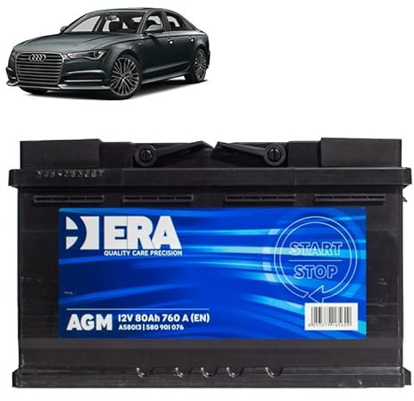 Batteria 80Ah A.G.M. per Audi A6 C7 1.8 2.0 2.8 TFSI ibrido benzina 2010-2018