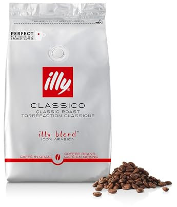 illy, Caffè in Grani da Macinare CLASSICO, 100% Arabica con Note di Fiori d'Arancio e Gelsomino, Gusto Morbido e Retrogusto Dolce, 1 Barattolo da 500g