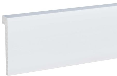PROVISTON Fliesenabdeckleiste 22 x 100 x 2000 mm Moderne Sockelleiste Eckiges Profil Hochwertige Fußleiste Kunststoff Weiß Wasserfest, Robust und Langlebig