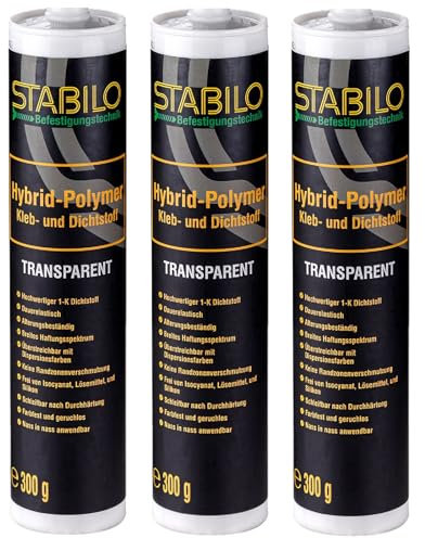 3x Hybrid-Polymer 290ml - transparent/Crystal | Montagekleber | Universalkleber | 3 Stück