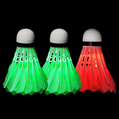 Bunte LED-Bälle für Training | Badmintonball für Outdoor-Sportarten - Badminton mit leuchtenden Federn für Balkon, Garten, Terrasse, Hof, Park
