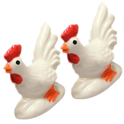 Ciieeo 2pcs Chopstick Rests Holders Rooster Style Chopstick Holder Ceramic Spoon Stand Dinner Table Decoration for Friends