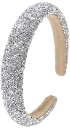 Strass Stirnband Kristall Haarreifen Damen, Headband Breite Haarband, mit Strasssteinen Gepolstert Barock-Kristall Modisch Party-Stirnbandl, Geburtstagsgeschenk Hochzeit Braut Haarschmuck.