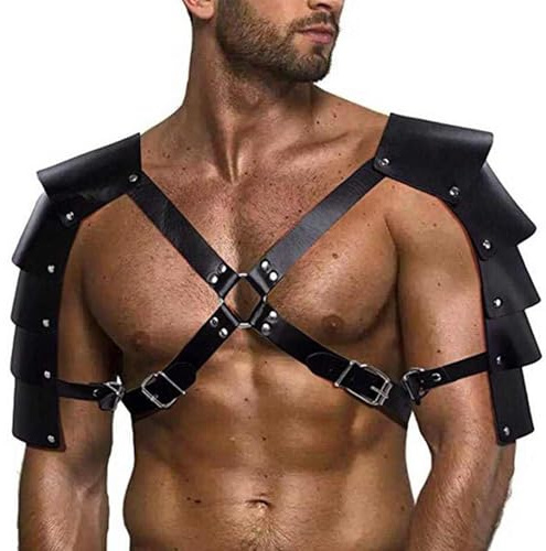 VKFOFEG Se Unterwäsc, Harness Männer Leder, Sexy Unterwäsche für Mann Soldat Rüstung Harness Punk Gothic Fetisch Bandage Gürtel Herren Body Sexy Erotisch Brustgeschirr Körpergeschirr Körper Geschirr