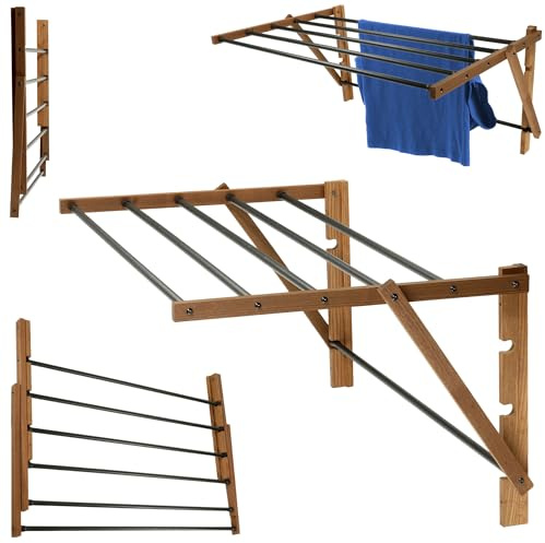 KADAX Vikbar torktumlare för självmontering, 8 m torryta, utdragbar golvtork, dragharmonika-torkställ, fällbart torkställ (53 x 85 cm)