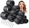 xnicx Bigodini Termici Ceramici,18 Pezzi Heatless Hair Curler Rollers con 8 clip metalliche,Bigodini Grandi per Volume Adatto a Donne con Capelli Lunghi e Corti,3 Dimensioni(60,48,36 mm,Nero)