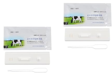 VICASKY Kuh-Schwangerschaftsteststreifen Kuh Frühe Trächtigkeit Erkennungspapier Für Rinder Veterinär Teststreifen Ergebnis in 10 Minuten Vakuumverpackt 2 Stück