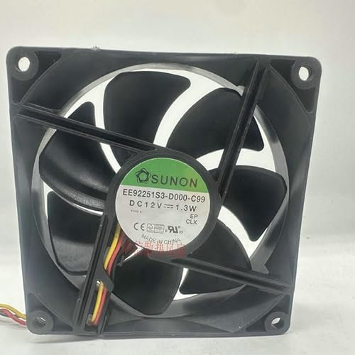 90MM Computer cooling fan，2200RPM Ultra-quiet Magnetic Suspension Bearing Fan for Gaming PC/Computer Case EE92251S3-D000-C99 12V 1.3W 3-wire