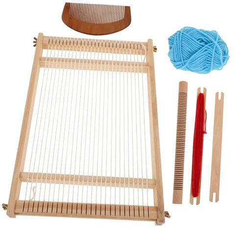 DECORNIJIA Holz-webstuhl Für Handgewebte Wandteppiche Multifunktionale Handgefertigte Webmaschine Aus Buchenholz Für Bastelanfänger Und Kreative Projekte
