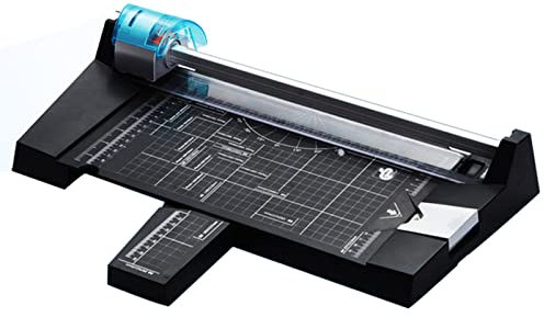 Schwerlast Rotary Papierschneider, Papierschneider mit 4 Klingen - Gerade, Welle, Punkte, Knitterlinie, Rasterlinien für Fotos, Postkarten, Visitenkarten