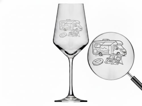 eXODA vaso de vino grabado 350 ml Camper y autocaravana apto lavavajillas
