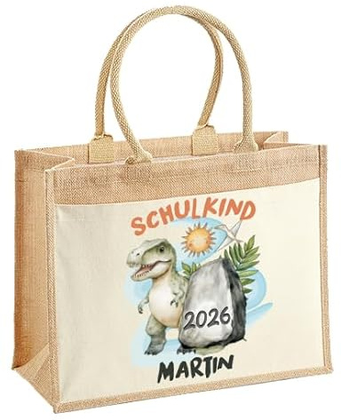 LIEBTASTISCH - Sac en toile de jute personnalisé pour enfants avec nom - pour garçons - Idée cadeau - rentrée des classes - Princesse - Sac d'école - 2025, multicolore, m
