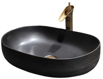 YHxFlux Durevole Lavandino retrò, lavabo da appoggio, lavabo in Porcellana e Ceramica for Bagno Facile da installare