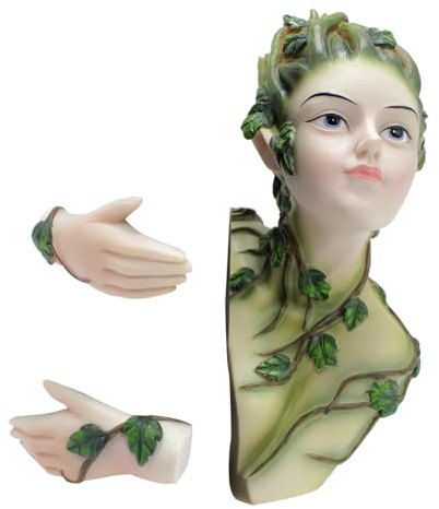 Qalvona Decoración para Jardín de Duendes del Bosque, Escultura de Árbol Adorable, 21x6,8x13cm Resinada - Diseño Único, Resistente y Ecológica, Ideal para Espacios al Aire Libre