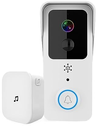 Smart Videodörrklocka 1080P 2.4/5G WiFi Utomhusdörrklocka Vattentät Intercom Hem Trådlös Dörrtelefon Kamera Night Vision Tydlig Display Skydd Alla Väder(White)