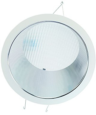 Lightolier LW7CLW 7 1/2 Aperture, PAR38 Lamp, Lensed Wall Washer, Clear, White Flange, Recessed Lighting Trim