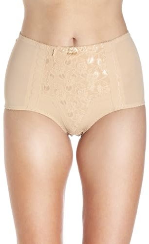 Camille Womens Two Pack Beige Lace Control Shapewear Briefs 18