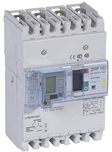 Legrand 420030 Disjoncteur Magnétothermique Différentiel DPX³160, Pouvoir de Coupure 16kA 400V~, 4P, 16A
