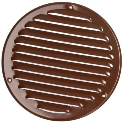 160mm Braun Lüftungsgitter Rund - Metall Abluftgitter mit Insektenschutz - Lüftung Gitter Verschrauben Insektenschutzgitter Belüftungsgitter Entlüftungsgitter Lamellengitter