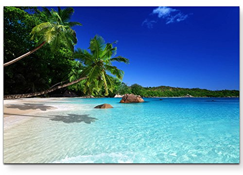 Leinwandbilder | Bilder Leinwand 120x80cm Sandstrand auf den Seychellen