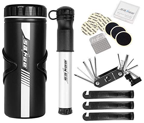 14 in 1 Kit di Strumenti di Riparazione Bici con Mini Pompa Bottiglia per Attrezzi da Bici da 750 ml Set Bicicletta Mend Multi Funzione