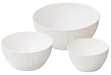 JGO 3 BOLS PLASTICO 18-22-28CM DELICIA, BLANCO
