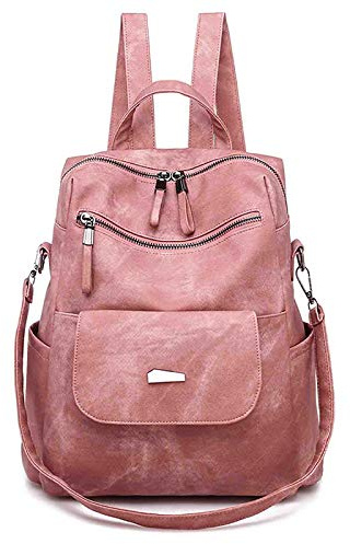 FANDARE Bolsos Mochila Mujer Bolsa de Hombro Impermeable Bolso Mochilas Tipo Casual Niña Bolsas Escolares Dama Casual Daypacks para Outdoor Viaje Partido Commuter Multifunción Bolso Rosa