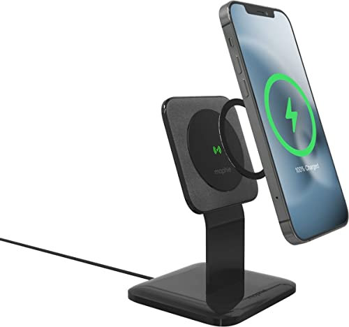 ZAGG mophie Snap+ Wireless Charging Stand, 15W, Fast Charging, MagSafe, Qi-Enabled, Black