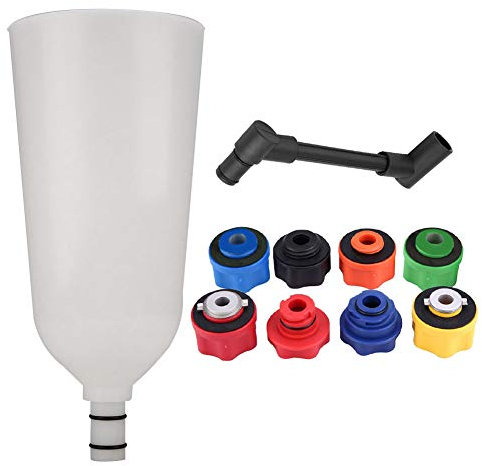 OUKENS Entonnoir d'huile Moteur, 10 pièces Adaptateur d'entonnoir d'huile Moteur de Voiture, Ensemble de Remplissage Plus Tube d'extension décalé pivotant Outil de Van de Voiture