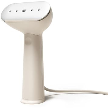 Steamery Dampfglätter Cirrus 3, 1200W, EU-Stecker, Dampfleistung 20g/min, Beheizte Bügelplatte, Schnelles Aufheizen, Faltenentferner für Kleidung (Beige)