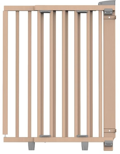 Geuther Türschutzgitter Oris | Treppenschutzgitter zum Anschrauben, Breite 58-93 cm | Stabiles Babygitter & Türgitter mit Schwenktür, sicherheitsgeprüft | Kindergitter aus Holz, naturbelassen
