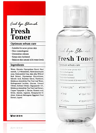 [Mizon] Tonico Viso Good Bye Blemish (120ml) per sebo eccessivo, problemi della pelle, trattamento dell'acne, macchie e sfoghi cutanei, skincare coreana (Good Bye Blemish Fresh Toner)