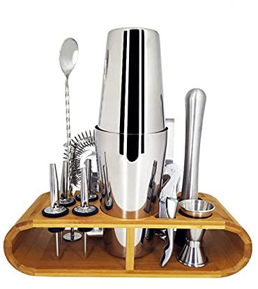 Juego de coctelera Juego de coctelera Juego de coctelera Barra de coctelera de acero inoxidable Kit de barman Herramientas profesionales de barra Coctelera de bebida Kit de barman para barras casera