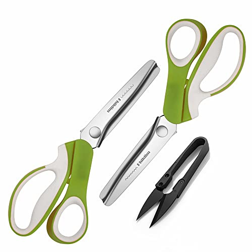 Phildim - Set di 2 cesoie a zig-zag per tessuto in pelle e carta, forbici da cucito per sartoria rosa PD-002-UK-B