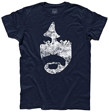 3styler T-Shirt Uomo Frank Zappa Viso - Volto Stilizzato ed antichizzato - Linea Classic - 100% Cotone 185 gr/mq (XXL, Blu)