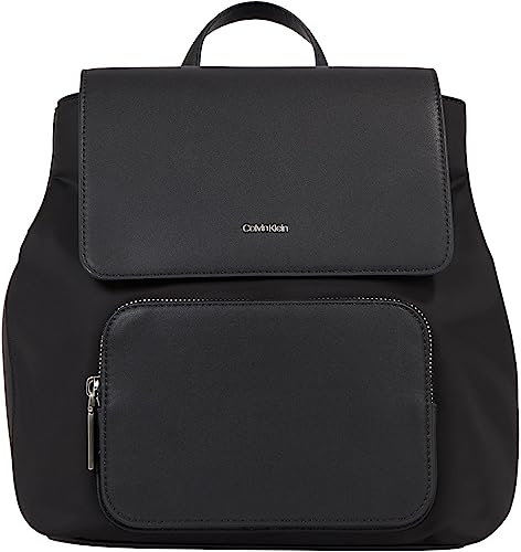 Calvin Klein Damen Rucksack mit Außentasche Klein, Schwarz (Ck Black), Onesize