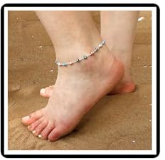 Evil Eye Anklet Bracelet Boho Multi-color Turkish Eye Anklet Blue eye Summer Foot Chain Jewelry for Women Girls (Silver)