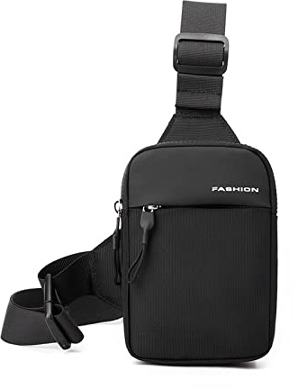 FANDARE Herren Brusttasche Ultraleicht Sling Chest Pack Umhängetasche Schultertasche Bauchtasche Crossover Rucksack Daypacks für Männer Outdoor Reisen Camping Crossbody Bag Wanderrucksäcke Schwarz
