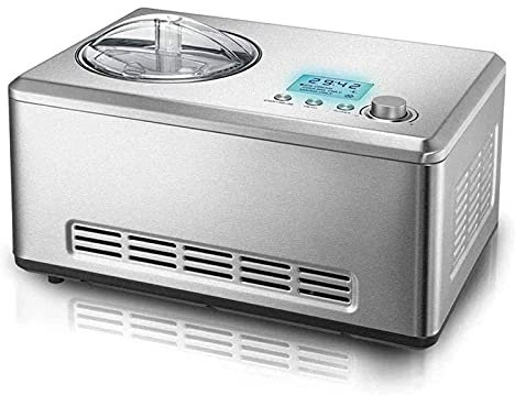 LEONYS Gelatiera elettronica, gelatiera con timer, display LCD, per la casa, con ciotola rimovibile da 2 litri