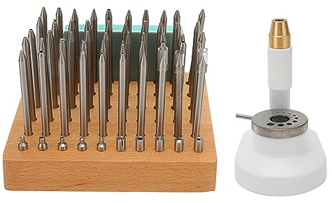YUYTE Uhrendeckelpresse,Uhrenwerkzeug Batteriewechsel,Gehäuseschließer Uhr Reparatur Werkzeug,für Uhrenreparaturen, Pressenset,Uhrmacher Schmuck Stanzset mit 50 Stempeln und 10 Einsätzen