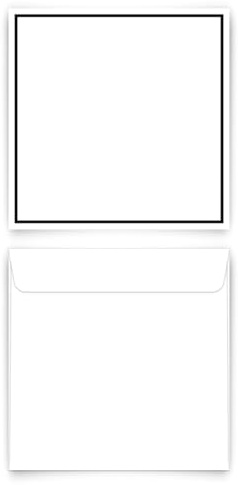 100 x Trauer Briefumschläge Briefumschlag Quadrat 155x155mm (für 148x148mm Karten) Selbstklebestreifen ohne Fenster Kuvert Umschlag, Innen weiß