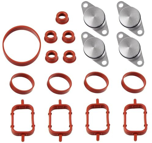 CLKE Kit di rimozione valvola di aspirazione, valvola di scarico, guarnizione collettore di aspirazione, 22 mm Swirl Flap flange con guarnizioni toriche, accessorio della testata 11612246949, per E90