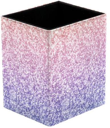 Eslifey pot à crayons carré pour bureau, crayons colorés à paillettes, stylos, pinceaux de maquillage, support d'affichage, organisateur de papeterie pour la maison et le bureau