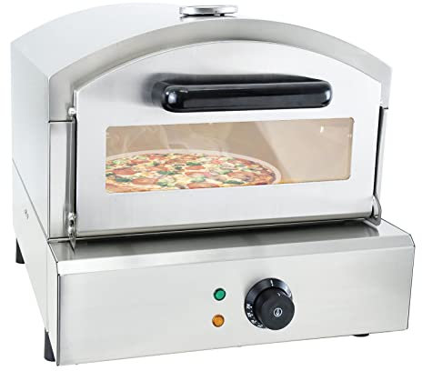 Hornos De Pizza De Encimera Comerciales, Horno De Pizza Eléctrico De 12 Pulgadas, Con Piedra Para Hornear Y Estante, Ajuste De Temperatura De 0-350 °C, Para Restaurante, Hogar, Pizza, Pretzels, Asado