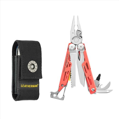 Leatherman Signal - Multi-Tool mit 19 praktischen Werkzeugen - Multifunktionswerkzeug für Outdoor und Camping - mit Nylontasche, Guave, 14 cm