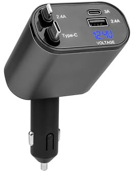 APA 16751 KFZ Ladeadapter mit USB Schnellladekabel 4in1