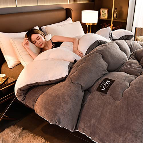 PRMTYUP Kaschmirdecke, Verdickte, Flauschige Bettdecke, Weiche, Warme Winterdecke, PlüSchige Bettdecke, Schwer, Warm FüR Den Winter, Verdickte Kaschmirdecke, Maschinenwaschbar,Grau,150×200cm(3.5kg)