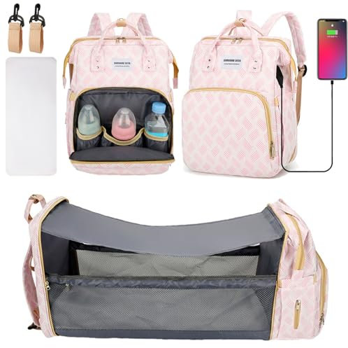 Aikelai Wickelrucksack für Babys Groß,Wickeltasche mit Wickelunterlage Unterwegs,Wickeltasche Rucksack,Baby Taschen für Mama,Mommy Bag,Diaper Bag (Blau)